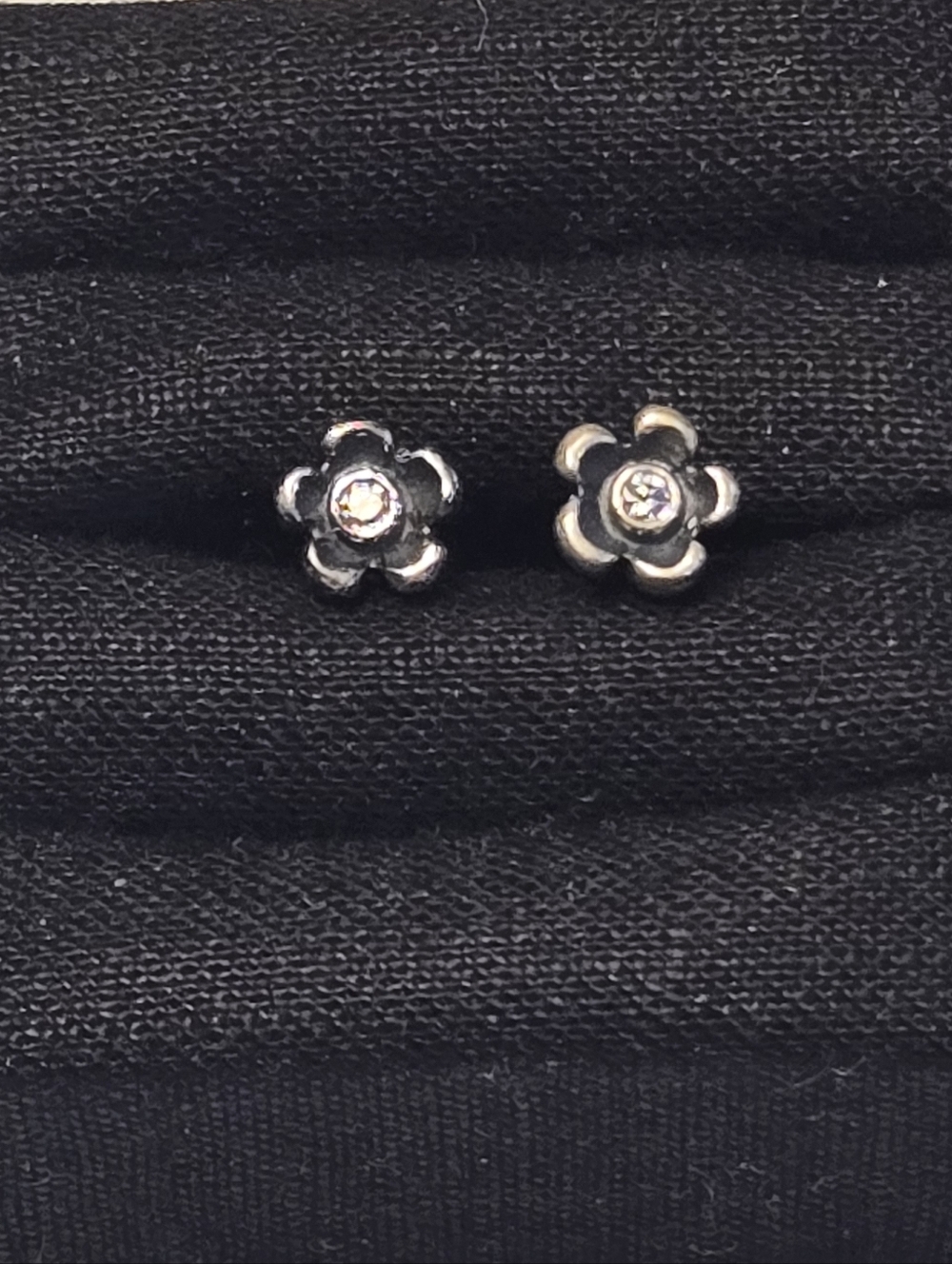 Pandora Vintage Sterling Silver Flower Stud Earrings